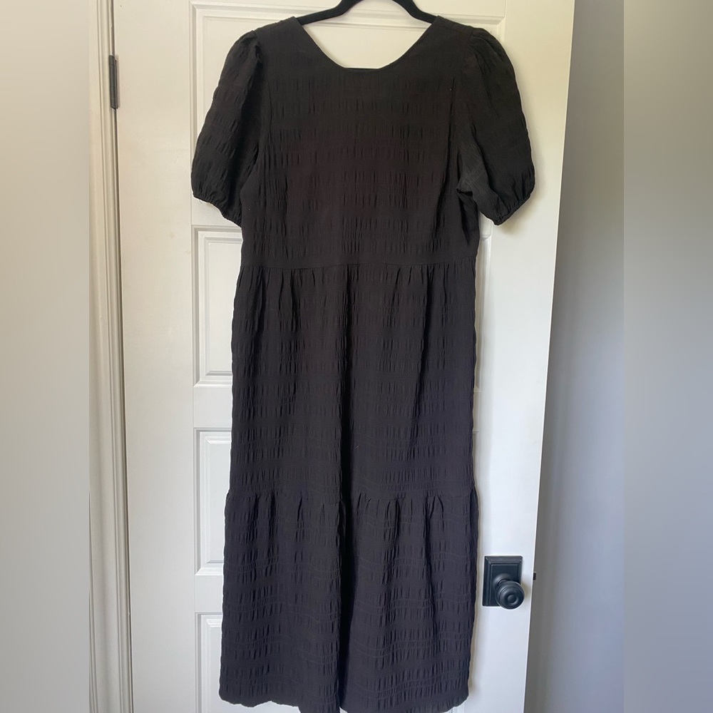 H&M Open Back Black Long Sleeve Dress